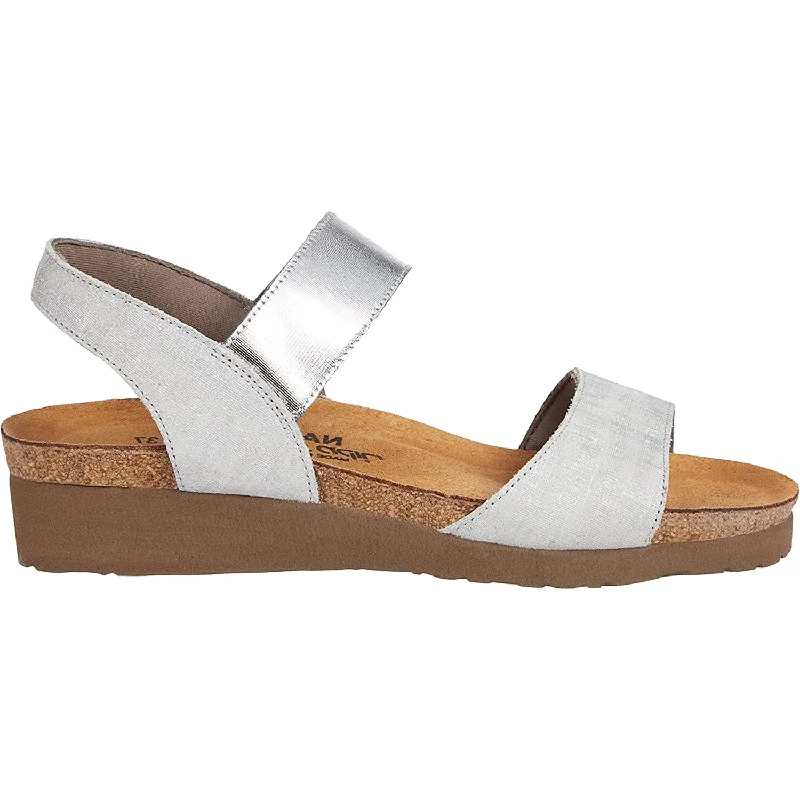 Sandals for casual style-Women's Naot Emily Grey Linen Leather