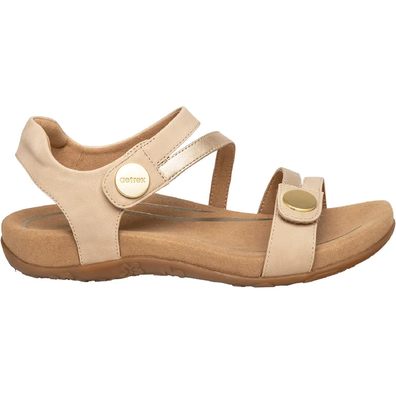 Sandals for warm heels-Women's Aetrex Jess Tan Synthetic