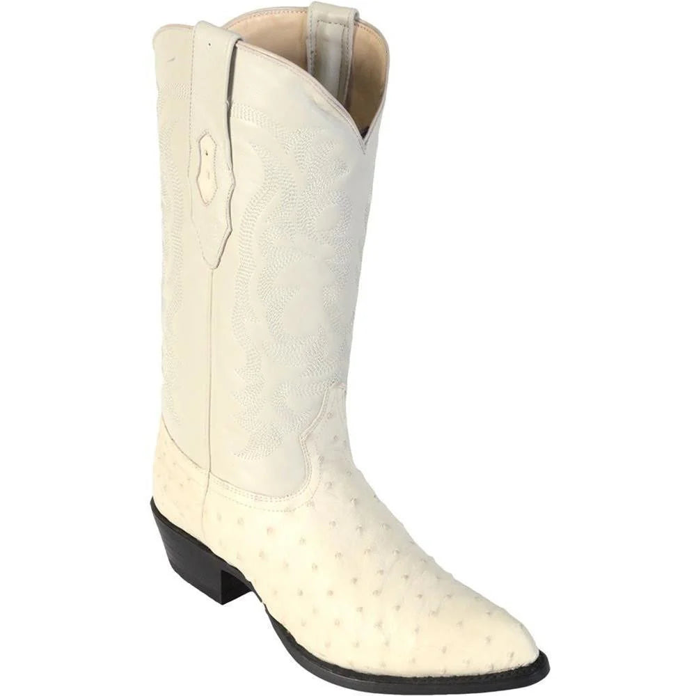 Cowboy boots for desert adventuresLos Altos 990304 Men's Winter White Genuine Ostrich J Toe Cowboy Boots