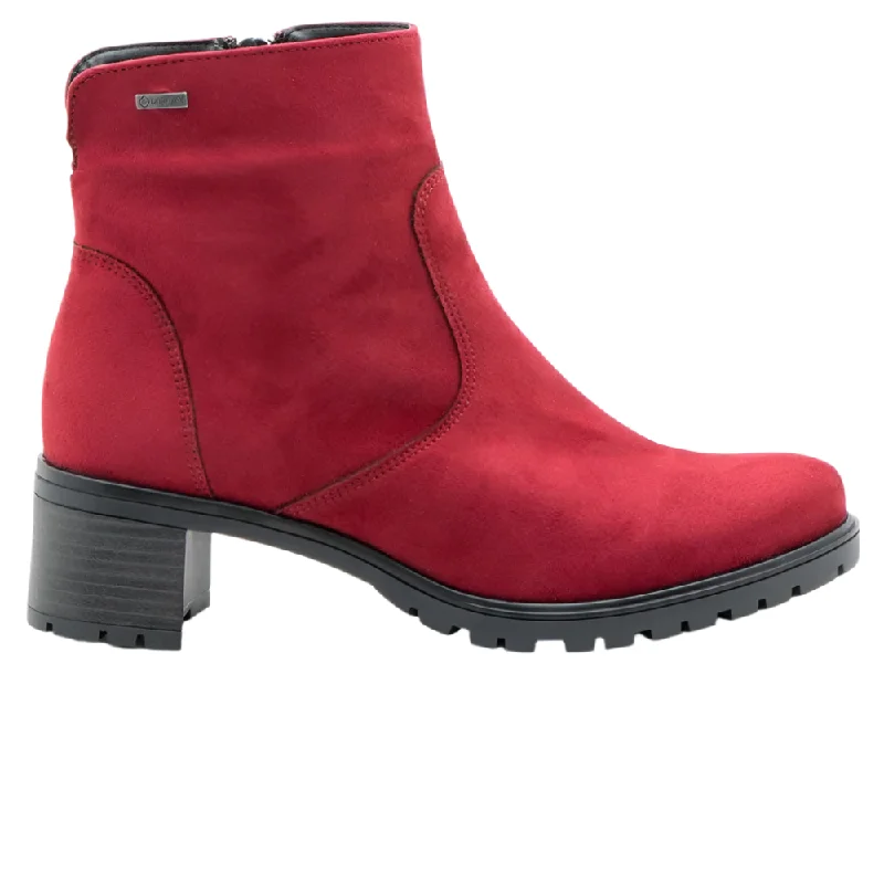 Ankle boots for cheap ease-Ara Women's Roselle GoreTex Zip Ankle Boot Red Hydro-Microsuede