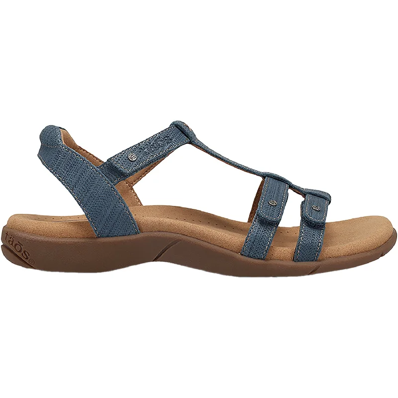 Sandals for rugged soles-Women's Taos Trophy 2 Blue Emboss Leather