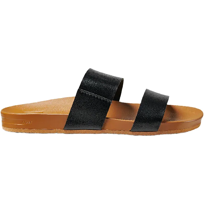 Sandals with cool soles-Women's Reef Cushion Vista Black/Natural Synthetic