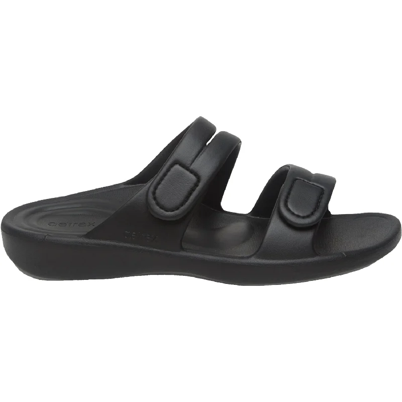 Sandals for rugged terrain-Women's Aetrex Janey Sport Black EVA