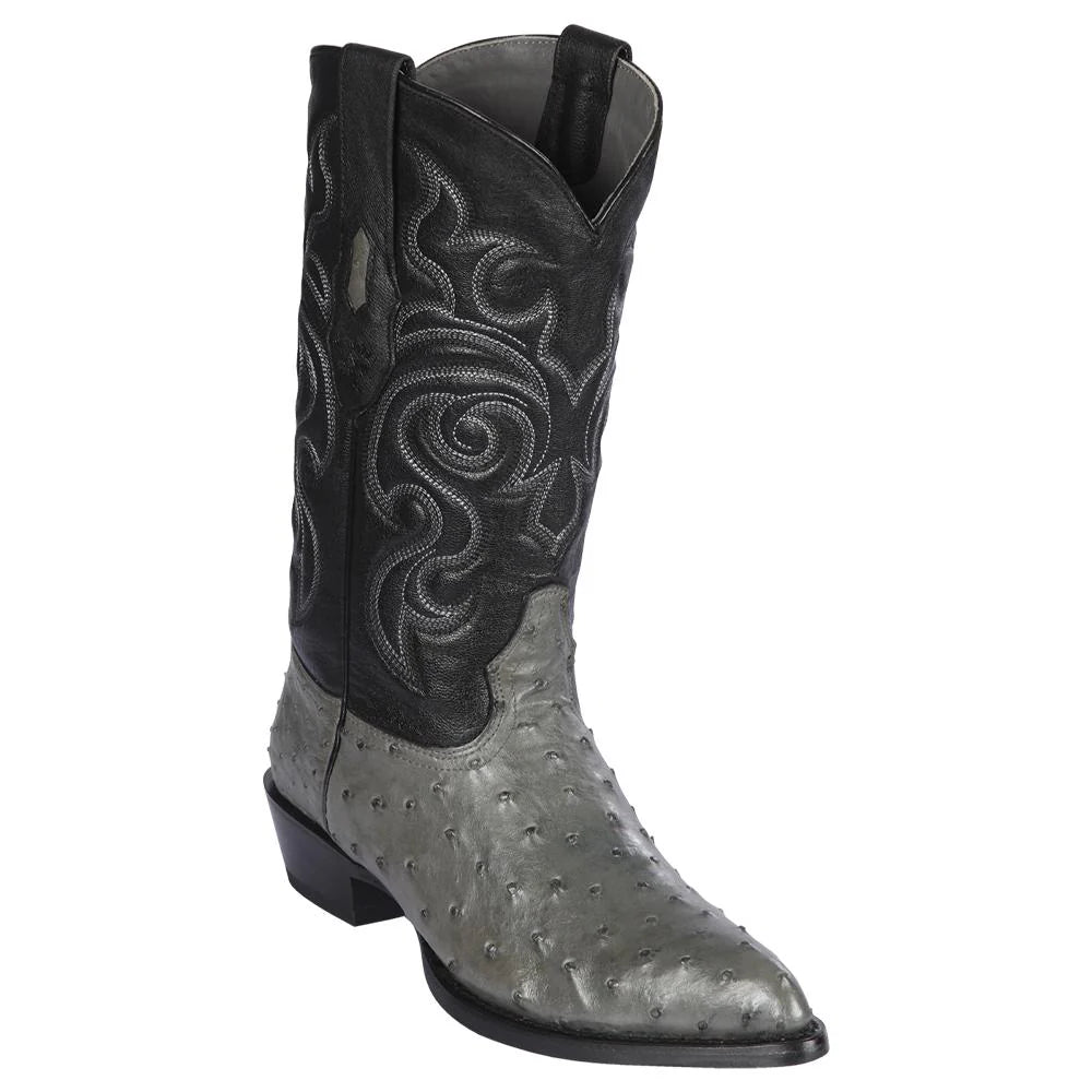 Cowboy boots for barn dancesLos Altos 990309 Men's Gray Genuine Ostrich J Toe Cowboy Boots