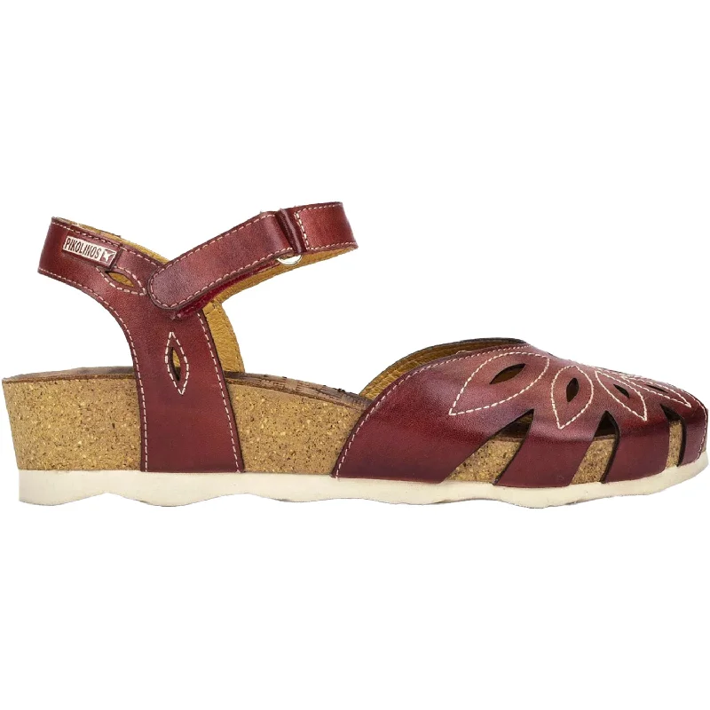 Sandals with plush heels-Women's Pikolinos Mahon W9E-0682 Sandia Leather