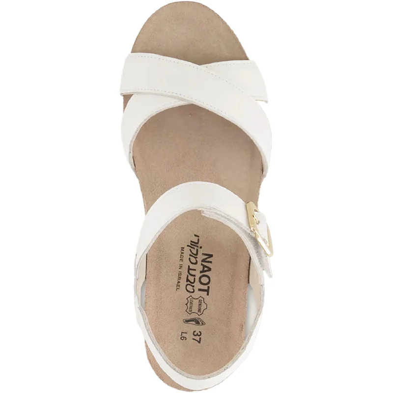 Sandals with durable comfort-Women's Naot Throne Soft White Leather