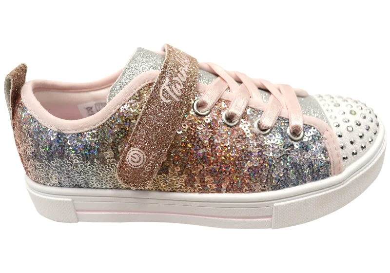 Skechers Kids S Lights Twinkle Sparks Sequin Flash Light Up Shoes