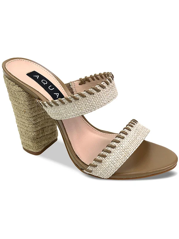 Heeled sandals for casual strolls-Woven  Womens Mules Casual Block Heels