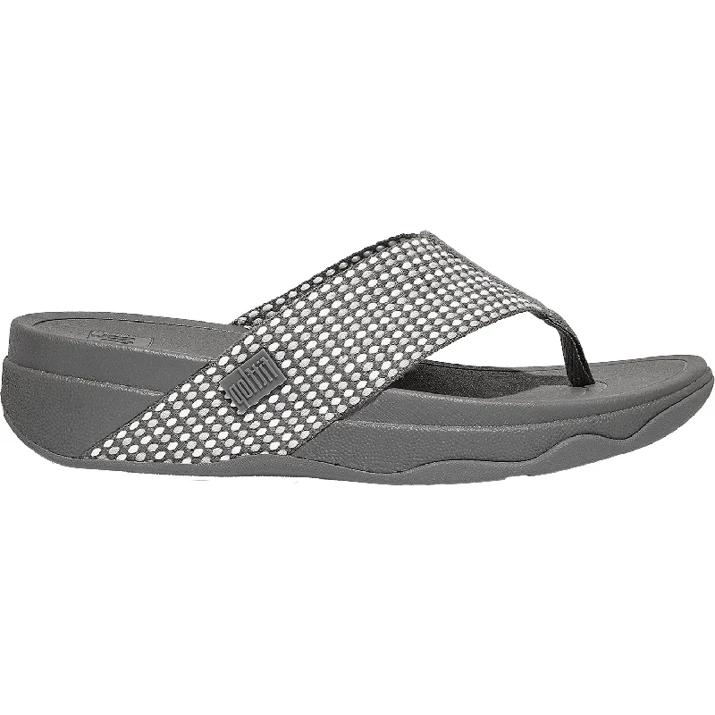 Sandals for rugged soles-Women's FitFlop Surfa Pewter Mix Fabric