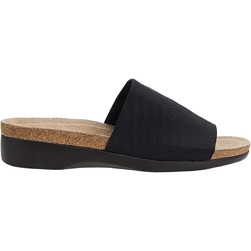 Sandals for beach soles-Women's Munro Casita Black Stretch Fabric