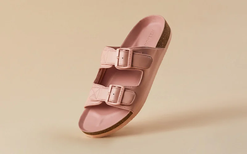 Sandals for wet soles-Cork Sandals : Blush Pink