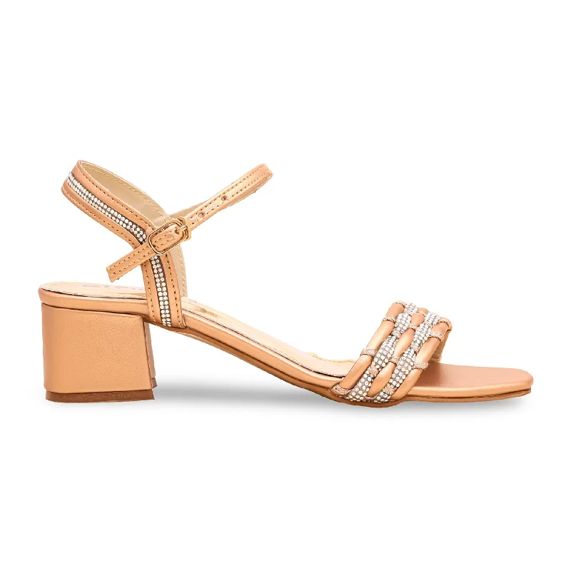 Sandals with firm soles-Peach Fancy Sandal FN5831