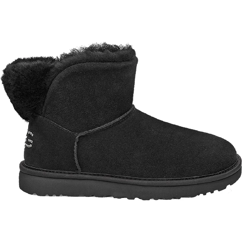 Booties for trail peaceWomen's UGG Classic Bling Mini Black Sheepskin