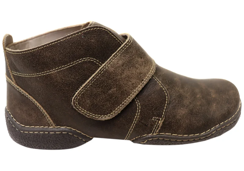 Ankle boots for snowy walks-J Gean Zoey Womens Comfortable Leather Ankle Boots Made In Brazil