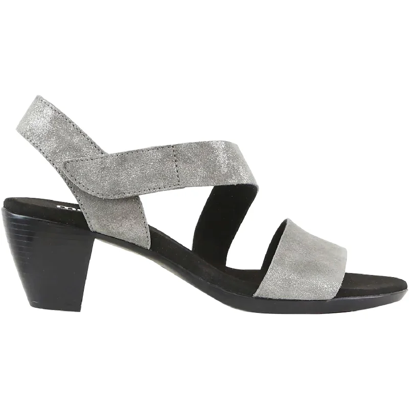 Sandals with sleek comfort-Women's Munro Lucia Gunmetal Metallic Suede