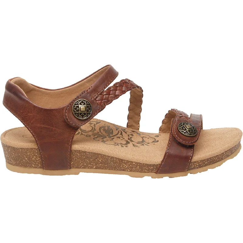 Sandals with slip-on comfort-Women's Aetrex Jillian Walnut Leather