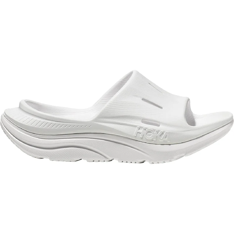 Sandals with trendy comfort-Unisex Hoka Ora Recovery Slide 3 White/White EVA