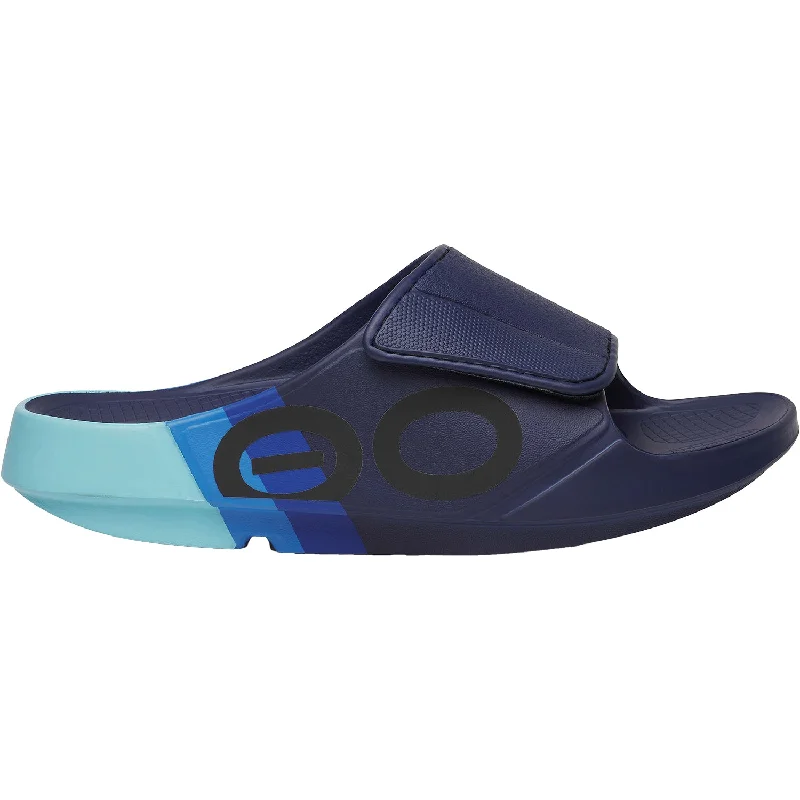 Sandals for summer comfort-Unisex OOFOS OOahh Sport Flex Limited Slide Sky Rally Synthetic