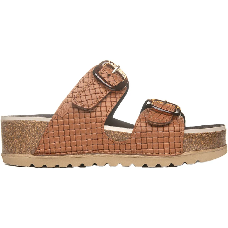 Sandals with cool straps-Women's On Foot 1106 Sabina Cuero Tan Woven Leather