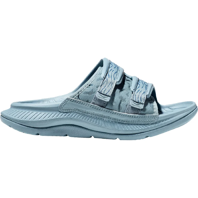 Sandals with chic heels-Unisex Hoka Ora Luxe Stone Blue/Blue Steel EVA