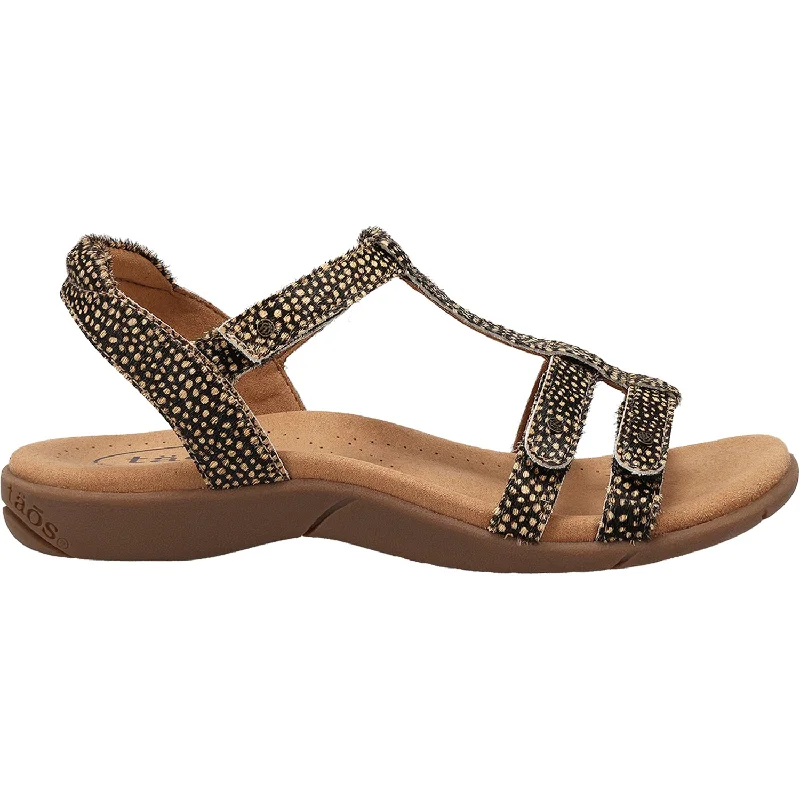 Sandals for daily comfort-Women's Taos Trophy 2 Black/Camel Spotted Multi Leather