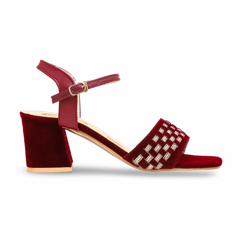 Sandals with vibrant comfort-Maroon Fancy Sandal FN5989