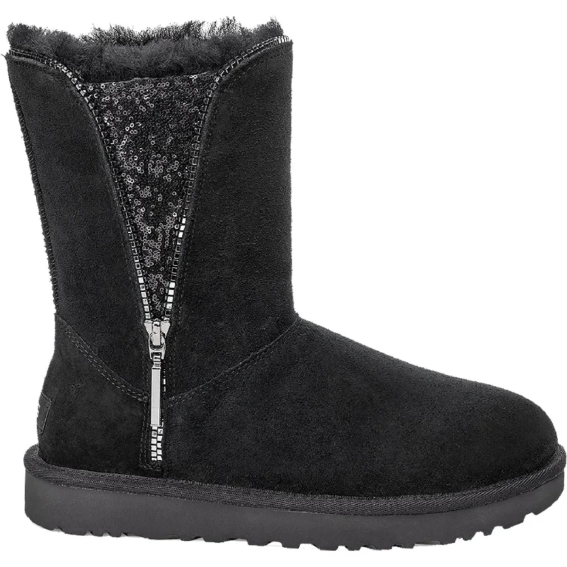 Booties for foot soothingWomen's UGG Classic Zip Black Sheepskin