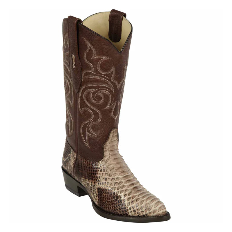 Cowboy boots for western road comfortLos Altos 995785 Men's Rustic Brown Genuine Python J Toe Cowboy Boots