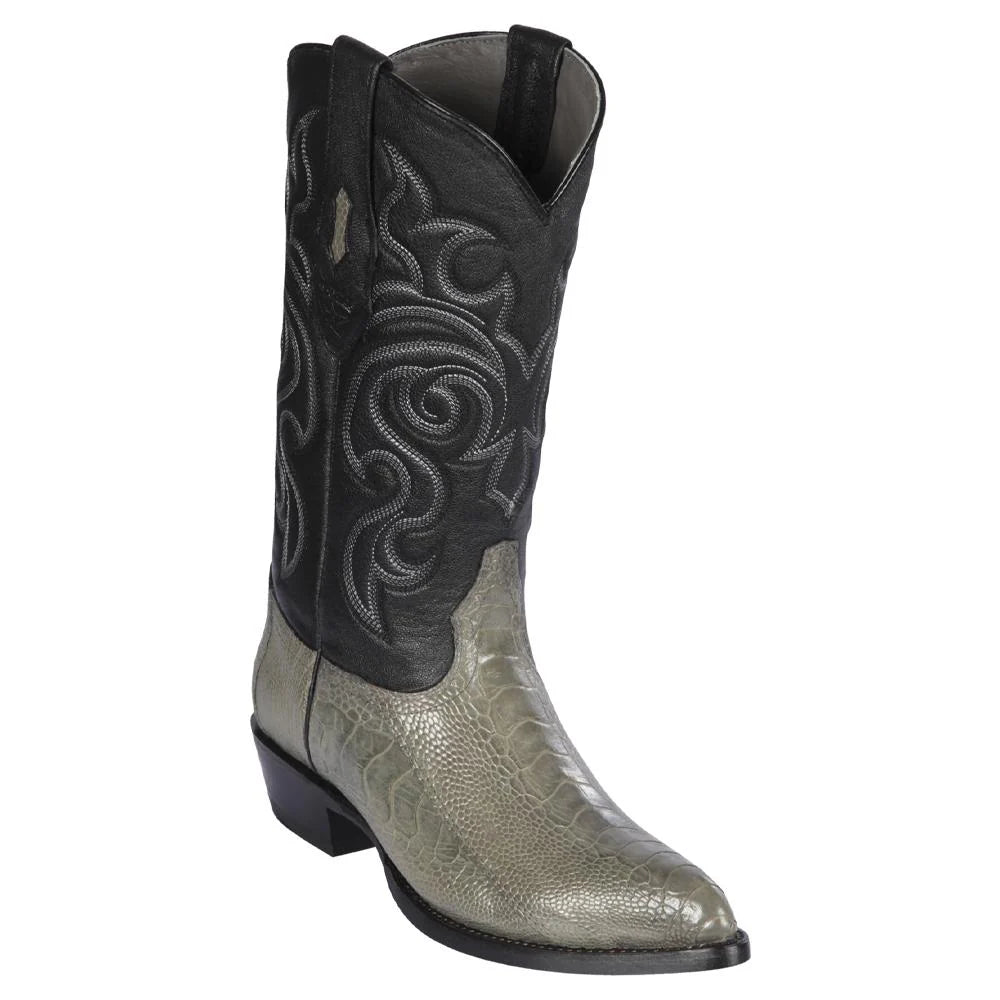 Cowboy boots with hand-stitched detailsLos Altos 990509 Men's Gray Genuine Ostrich Leg J Toe Cowboy Boots