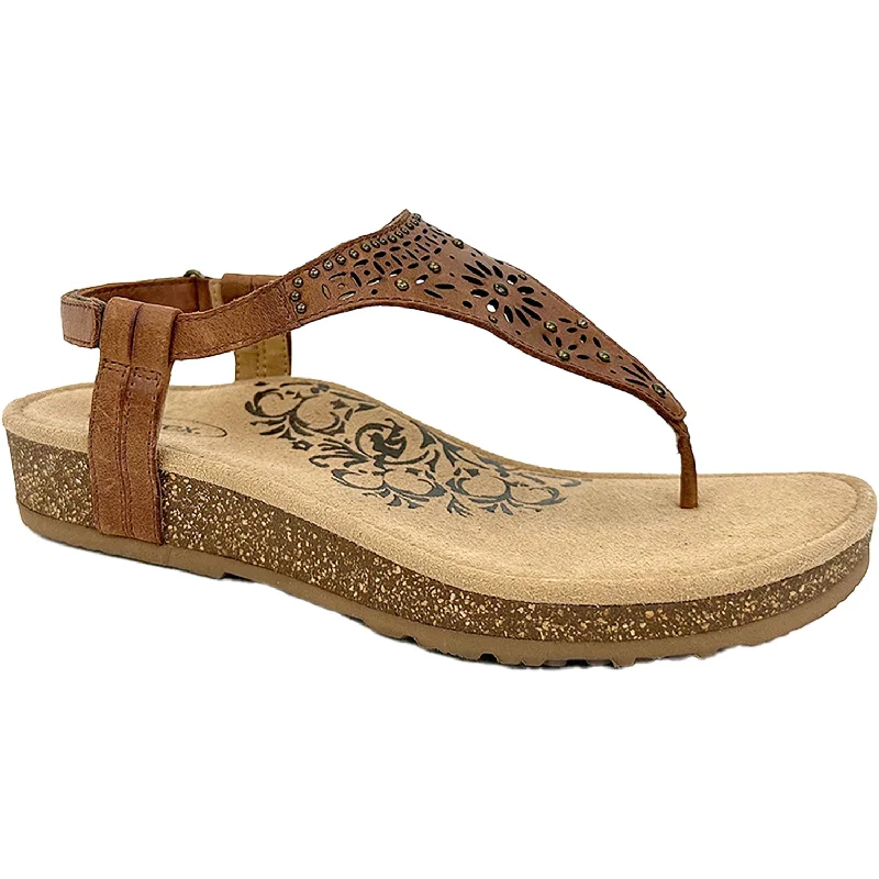 Sandals with sleek comfort-Women's Aetrex Evelyn Walnut Leather