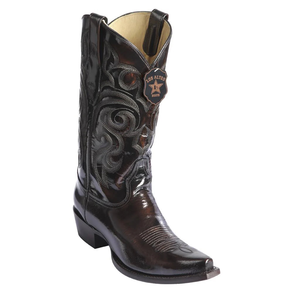 Cowboy boots for cowboy hat pairingLos Altos 944207 Men's Brown Genuine Chamaleon Snip Toe Cowboy Boots