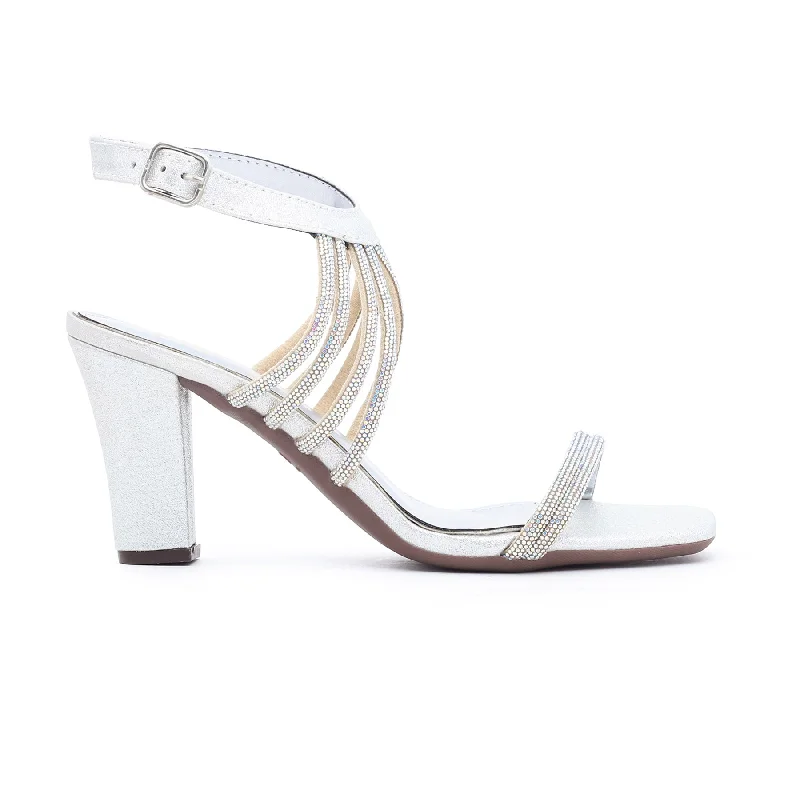 Black sandals for everyday-Silver Fancy Sandal FN5552