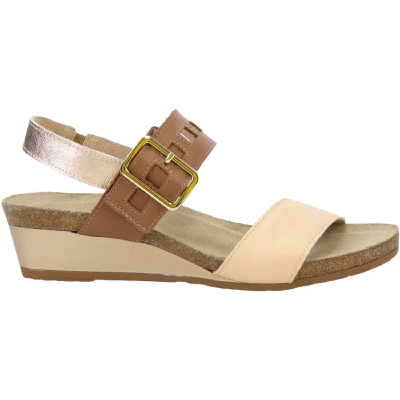 Sandals for daily heels-Women's Naot Dynasty Pale Blush/Caramel Leather