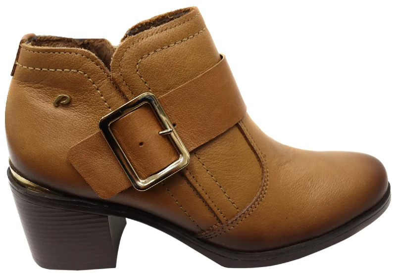 Ankle boots with oval stitching-Pegada Macey Womens Comfortable Brazilian Leather Ankle Boots