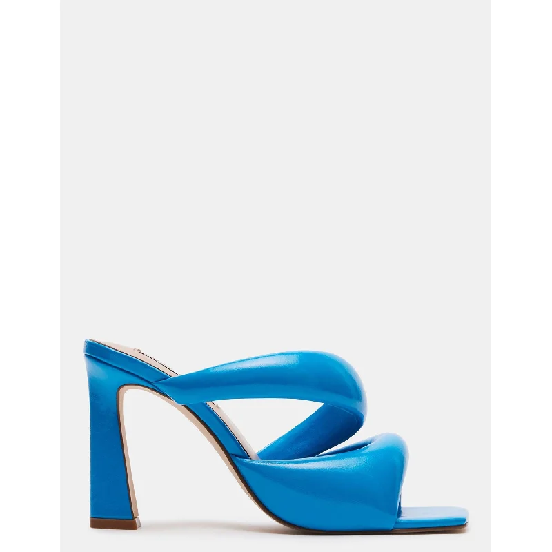 Heeled sandals with woven heel sole-Kloss Turquoise