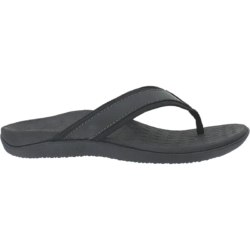 Sandals for summer soles-Men's Vionic Tide Black Leather