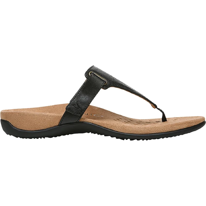 Sandals for sunny trails-Women's Vionic Wanda Black Leather