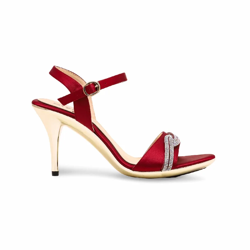 Sandals with cool textures-Maroon Fancy Women Bridal Sandal FN6061