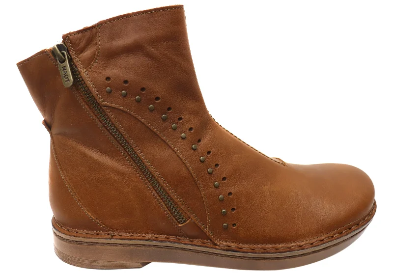 Ankle boots with firm warmth-Naot Cetona Womens Wide Leather Comfortable Supportive Ankle Boots