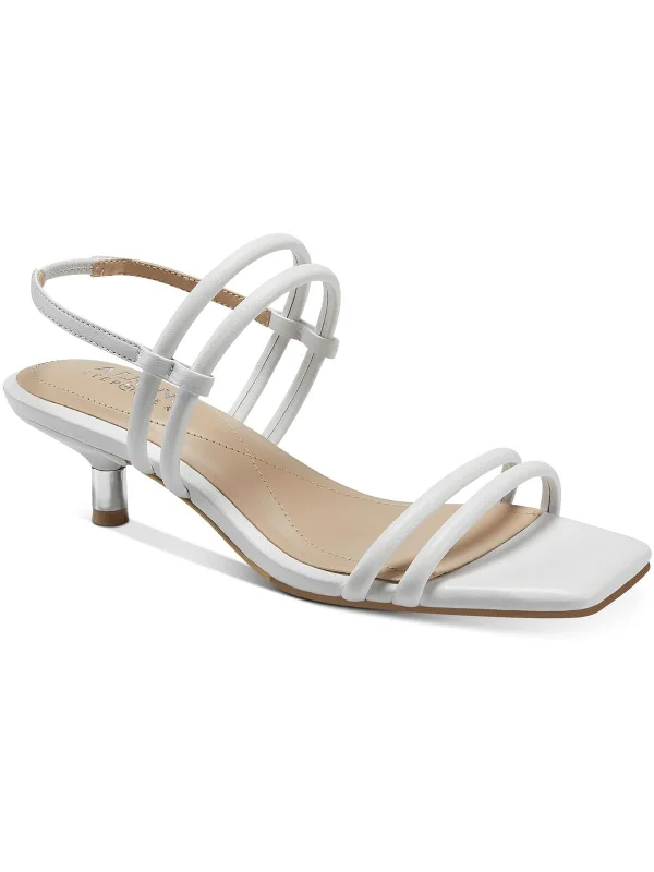 Heeled sandals with crisscross heel design-Paulina Womens Open-Toed Ankle Strap Kitten Heels