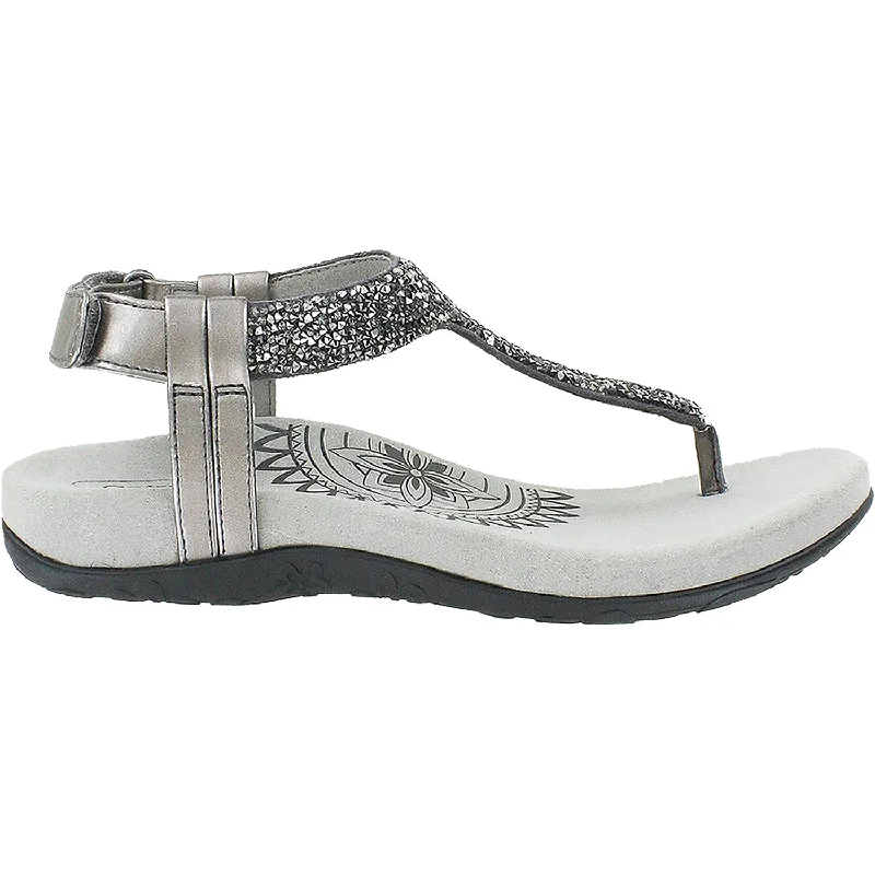 Sandals with vibrant heels-Women's Aetrex Jade Gunmetal Synthetic