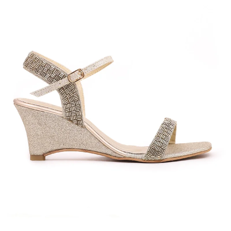 Sandals with cool heels-Golden Fancy Sandal FN5648