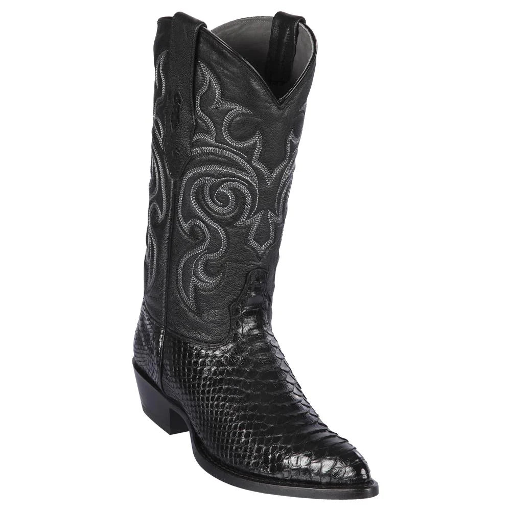 Cowboy boots for cowboy saloon bootsLos Altos 995705 Men's Black Genuine Python J Toe Cowboy Boots