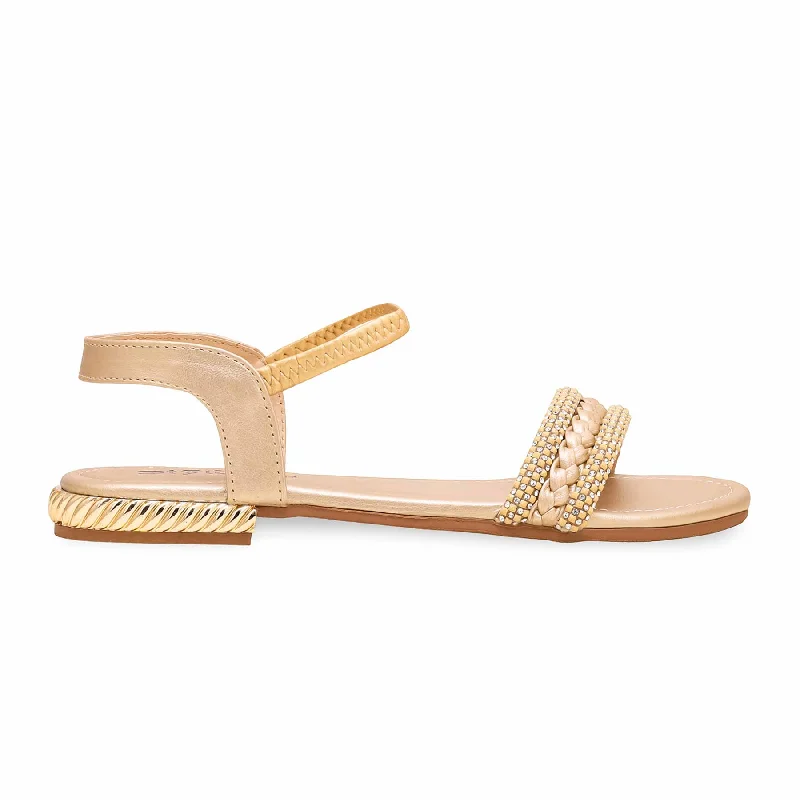 Sandals for rugged terrain-Golden Fancy Sandal FN6007