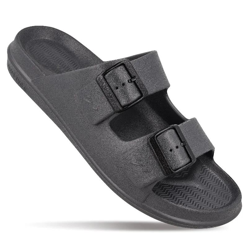 Sandals with slip-on soles-Walkaroo Men Casual Flip-Flop  - WC4822 Grey