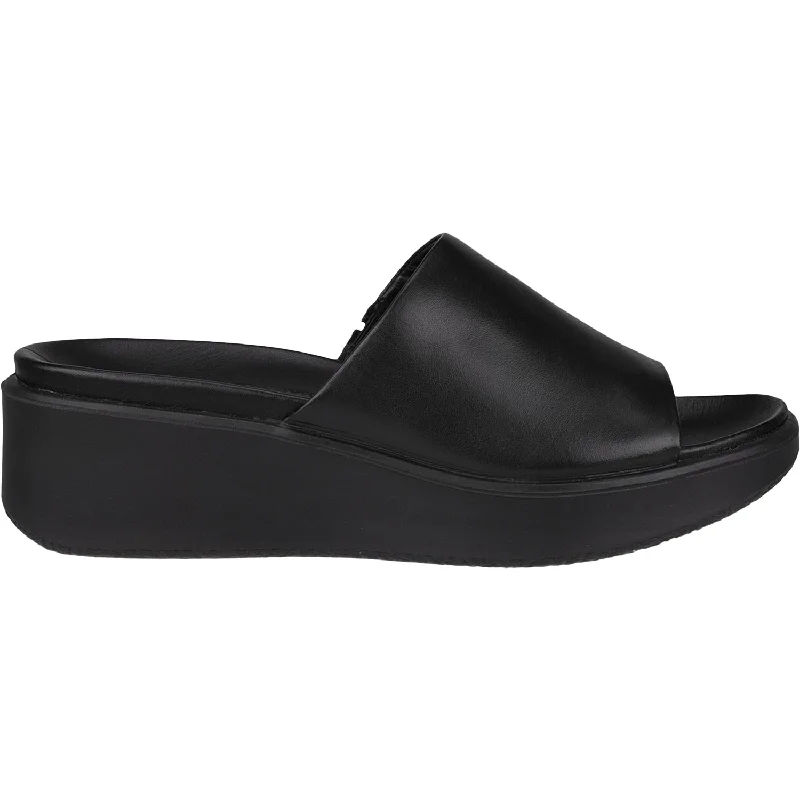 Sandals with non-slip soles-Women's Ecco Flowt Wedge LX Black Leather