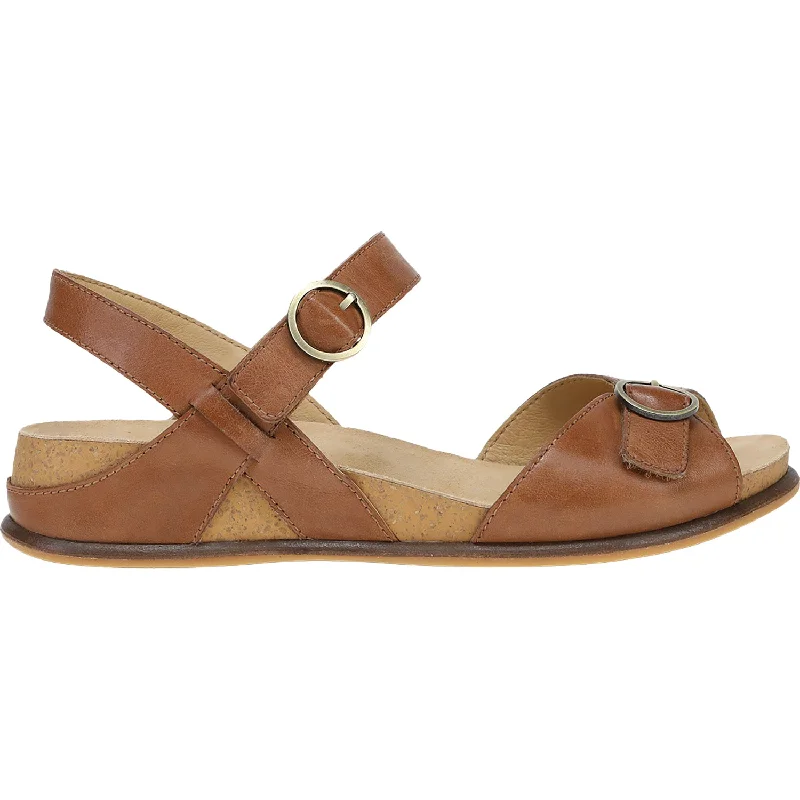 Sandals for beach heels-Women's Dansko Candace Tan Burnished Nappa Leather