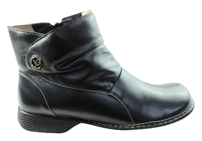 Ankle boots for casual fun-J Gean Cove Womens Comfortable Leather Ankle Boots Made In Brazil