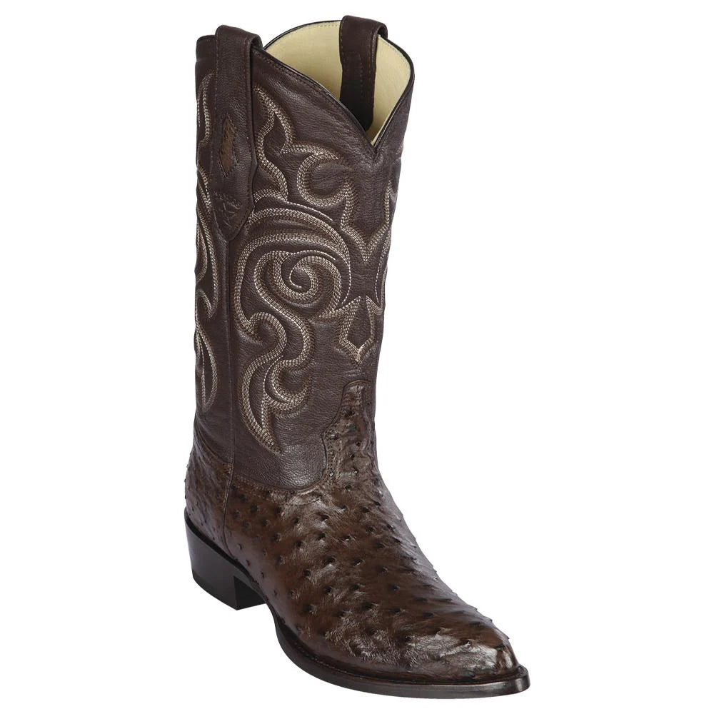 Cowboy boots for rugged outdoorsLos Altos 990307 Men's Brown Genuine Ostrich J Toe Cowboy Boots