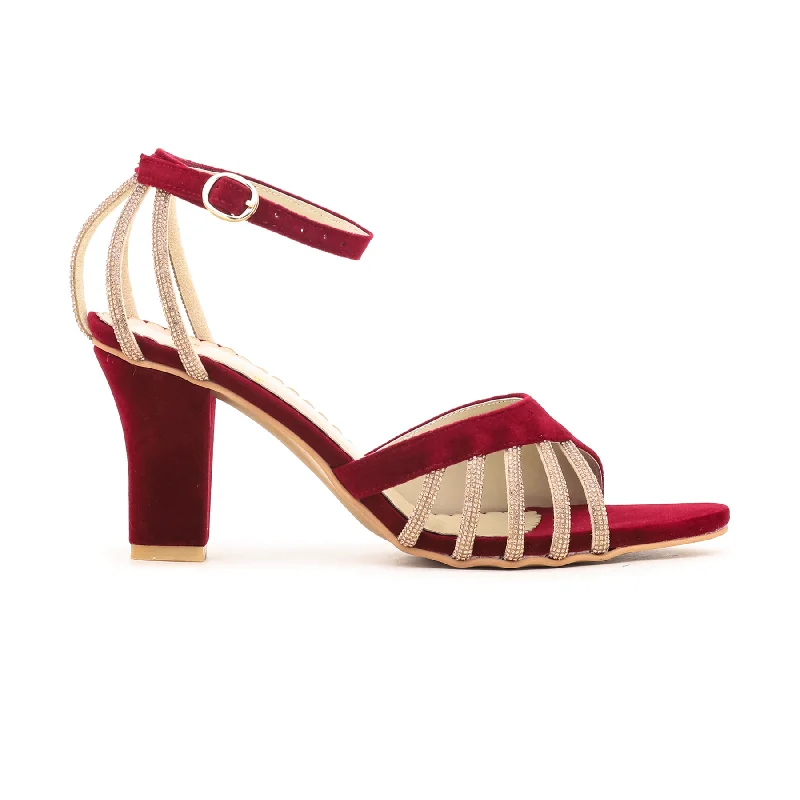 Sandals with bright heels-Maroon Fancy Sandal FN5402